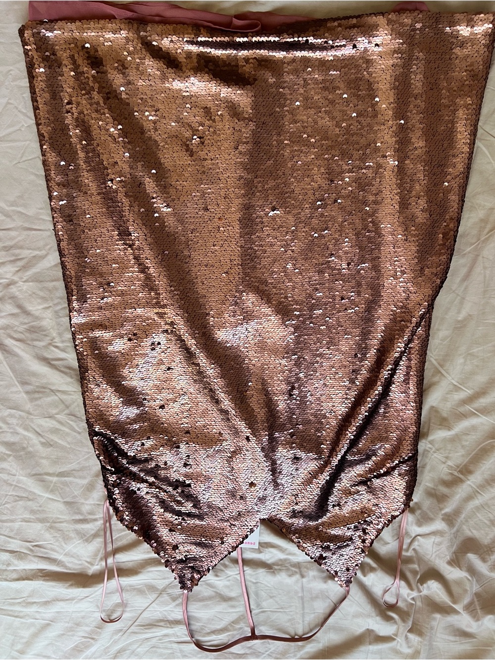 re:named Satin Slip Top in Copper Pink
